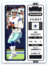 تحميل الصورة إلى عارض المعرض، تذكرة موسم 2022 Panini Contenders Dak Prescott رقم 27 Dallas Cowboys