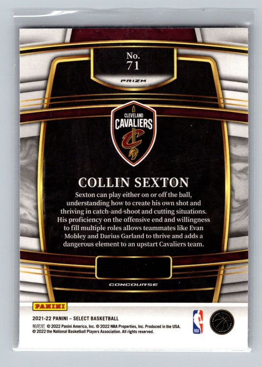 2021-22 Panini Select Collin Sexton Orange Flash Prizms 71 Cleveland Cavaliers