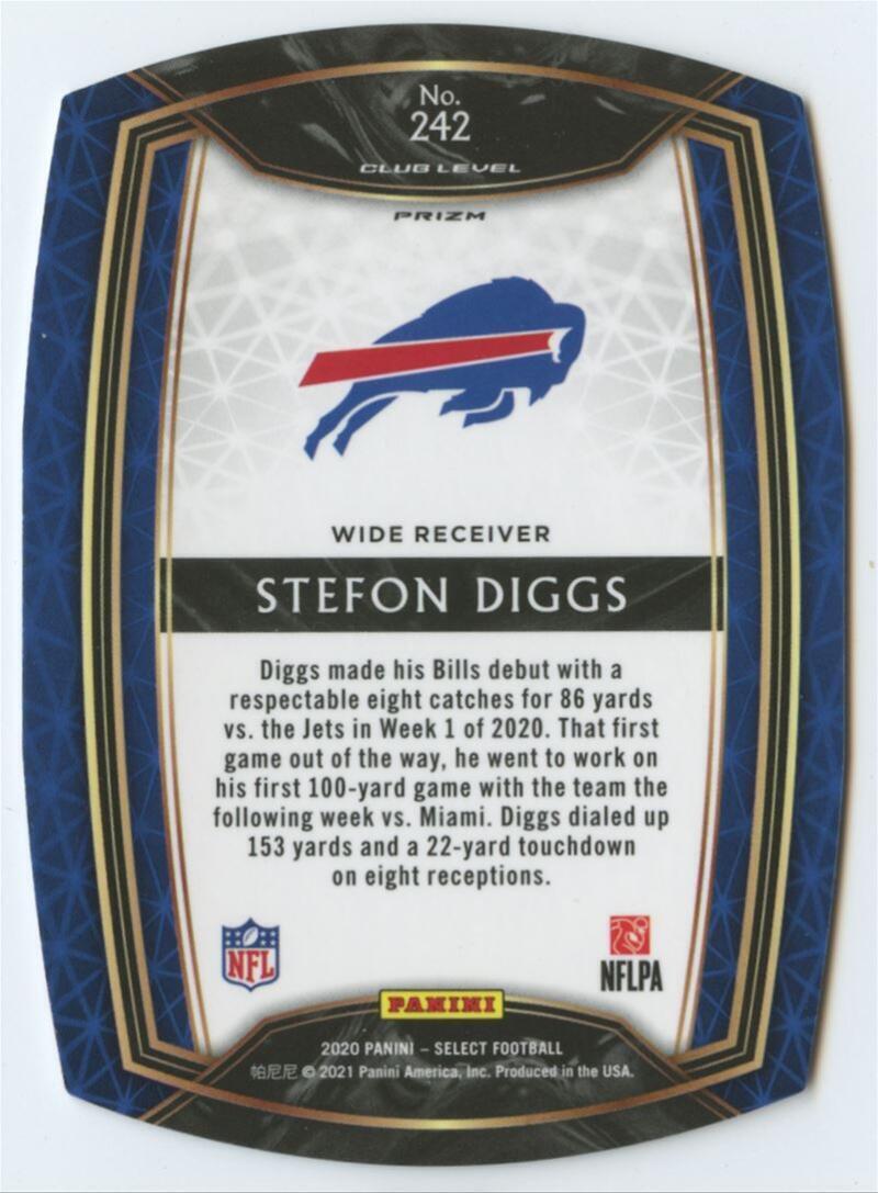 2020 Panini Select Stefon Diggs Red Die-Cut Prizm #242 Buffalo Bills