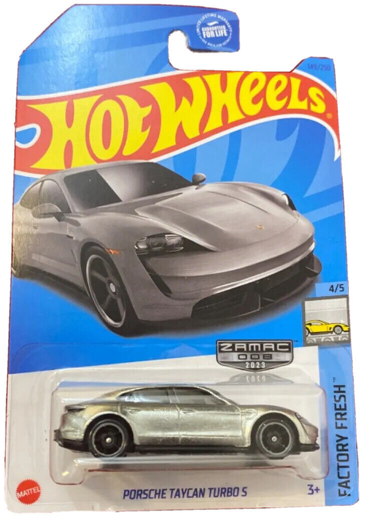 Hot Wheels Porsche Taycan Turbo S Silver Factory Fresh 4/5 149/250 - walk-of-famesports