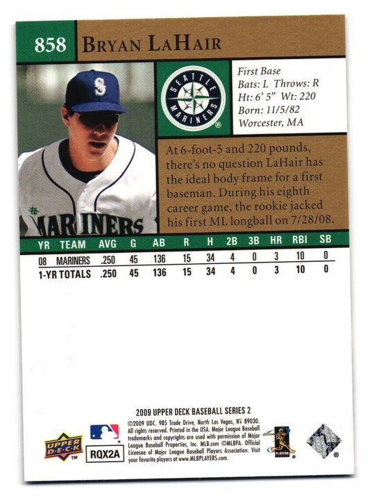 2009 Upper Deck Bryan LaHair #858 Seattle Mariners