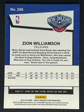تحميل الصورة إلى عارض المعرض، 2019-20 Panini Hoops Premium Stock Zion Williamson Rookie #296 New Orleans Pelicans
