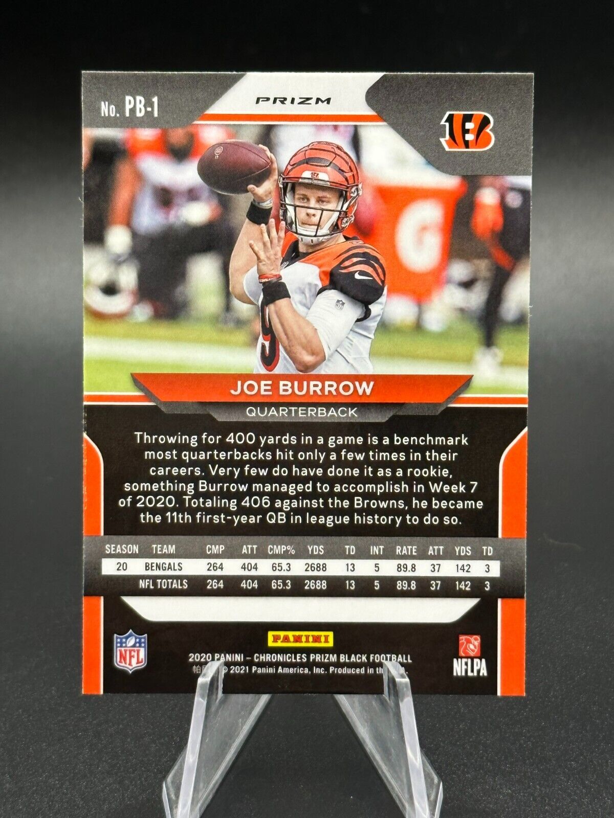 Joe Burrow 2020 Panini Prizm Silver RC Rookie #PB-1 BENGALS - walk-of-famesports
