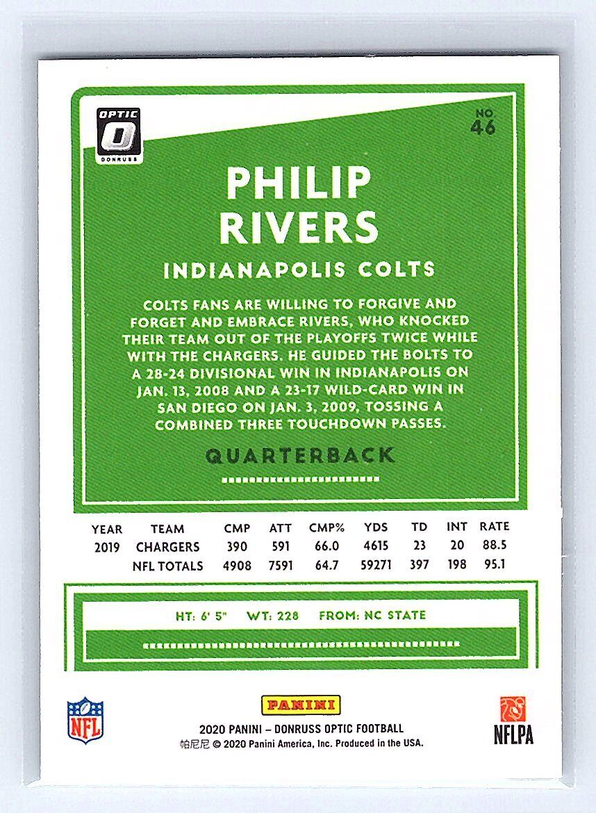 2020 Panini Donruss Optic Football #46 Philip Rivers Indianapolis Colts