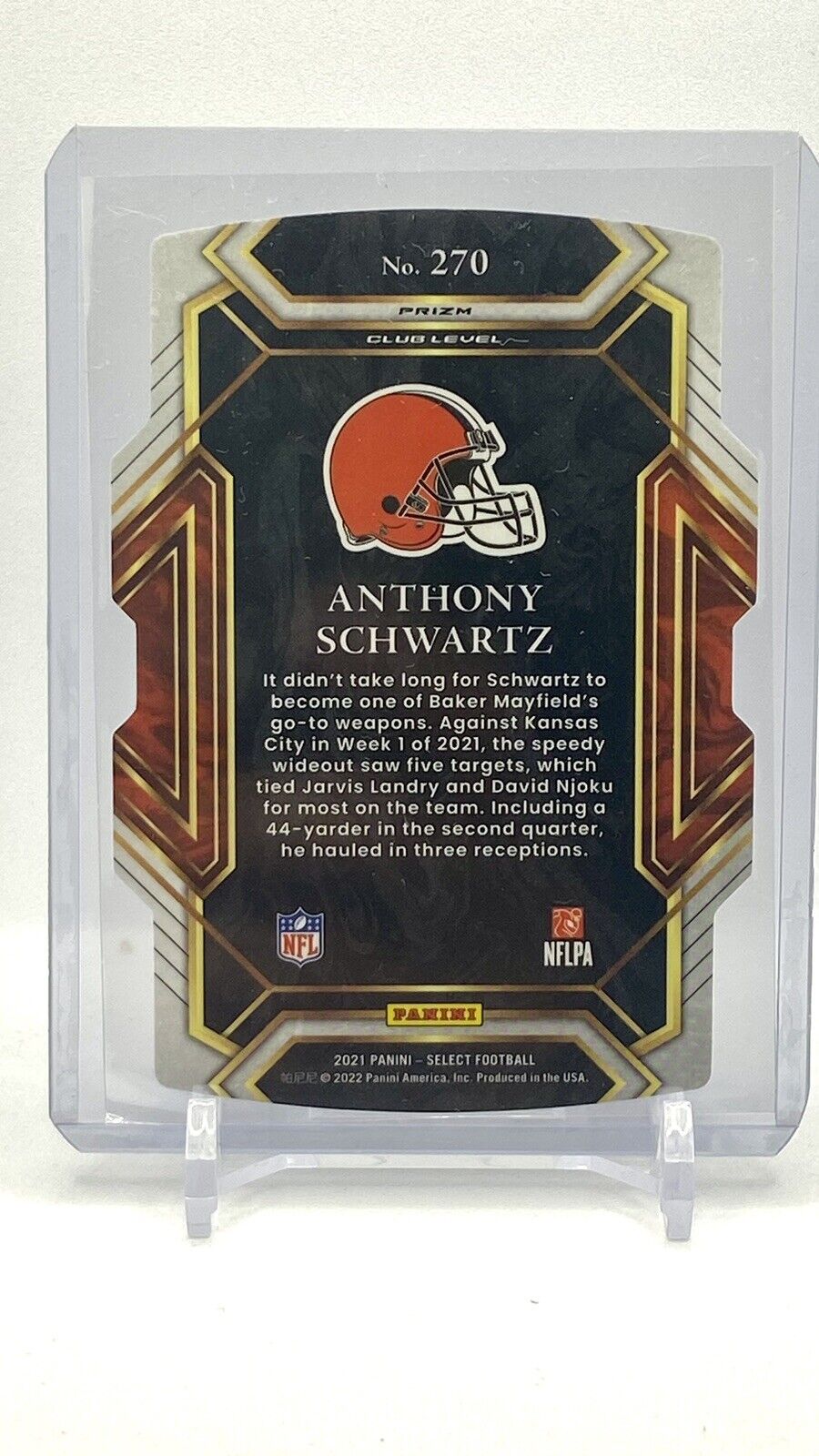 2021 Panini Select Premium Die-Cut Silver Prizm Anthony Schwartz Rookie #270 Club Level