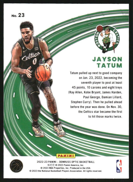 2022-23 Donruss Optic Jayson Tatum Express Lane Green Shock #23 Boston Celtics - walk-of-famesports