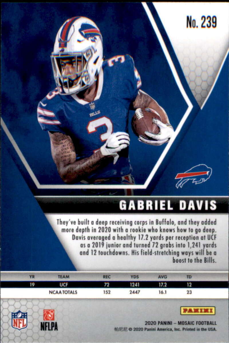 2020 Panini Mosaic #239 GABRIEL DAVIS RC Rookie Bills - walk-of-famesports