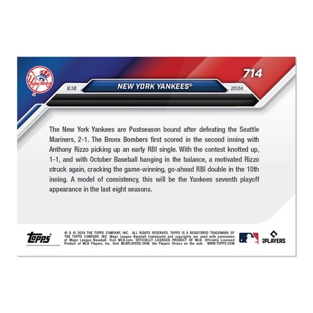2024 Topps Now New York Yankees #714