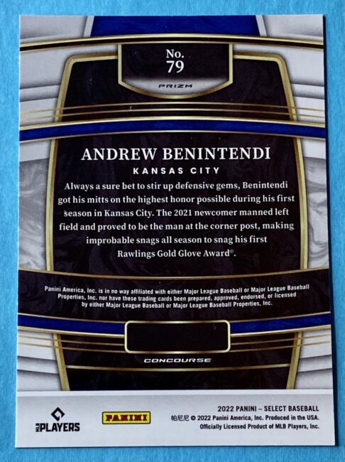 2022 Panini Select PRIZM SCOPE PARALLEL Andrew Benintendi #79 Kansas City Royals