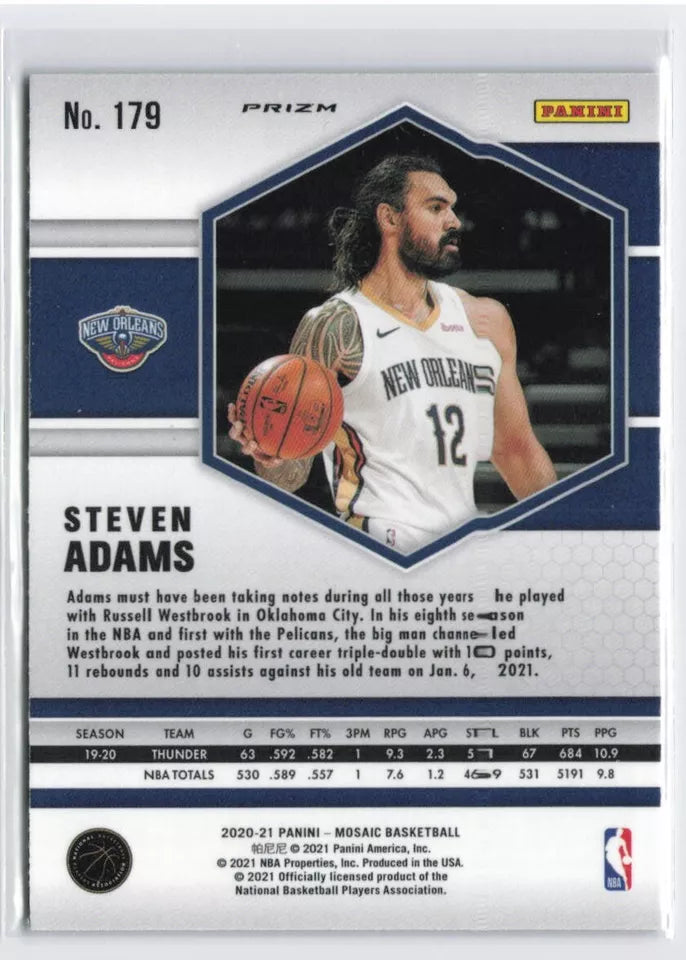 2020-21 Panini Mosaic Green Mosaic Steven Adams #179 Pelicans