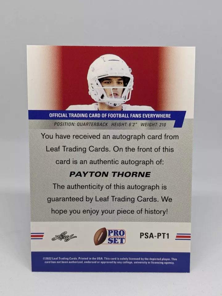 2022 Leaf Pro Set Metal Auto Payton Thorne #PSA-PT1