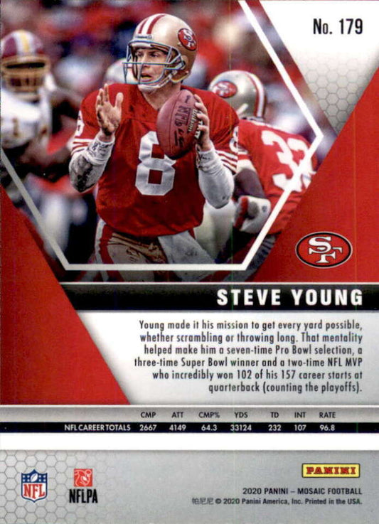 2020 Panini Mosaic Steve Young #179 San Francisco 49ers