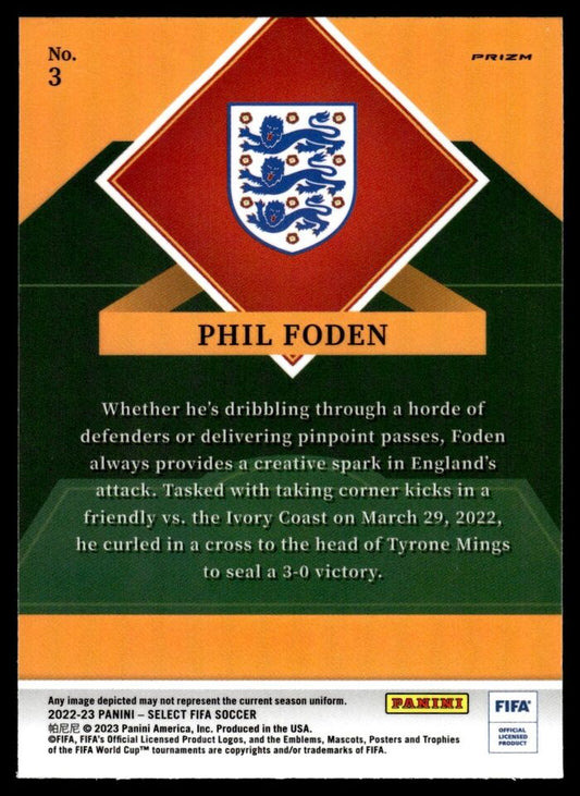 2022-23 Select FIFA Select Stars Phil Foden #3 England - walk-of-famesports