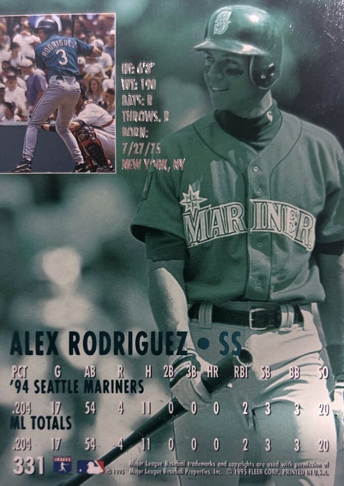 1995 Fleer Ultra Alex Rodriguez #331 Mariners