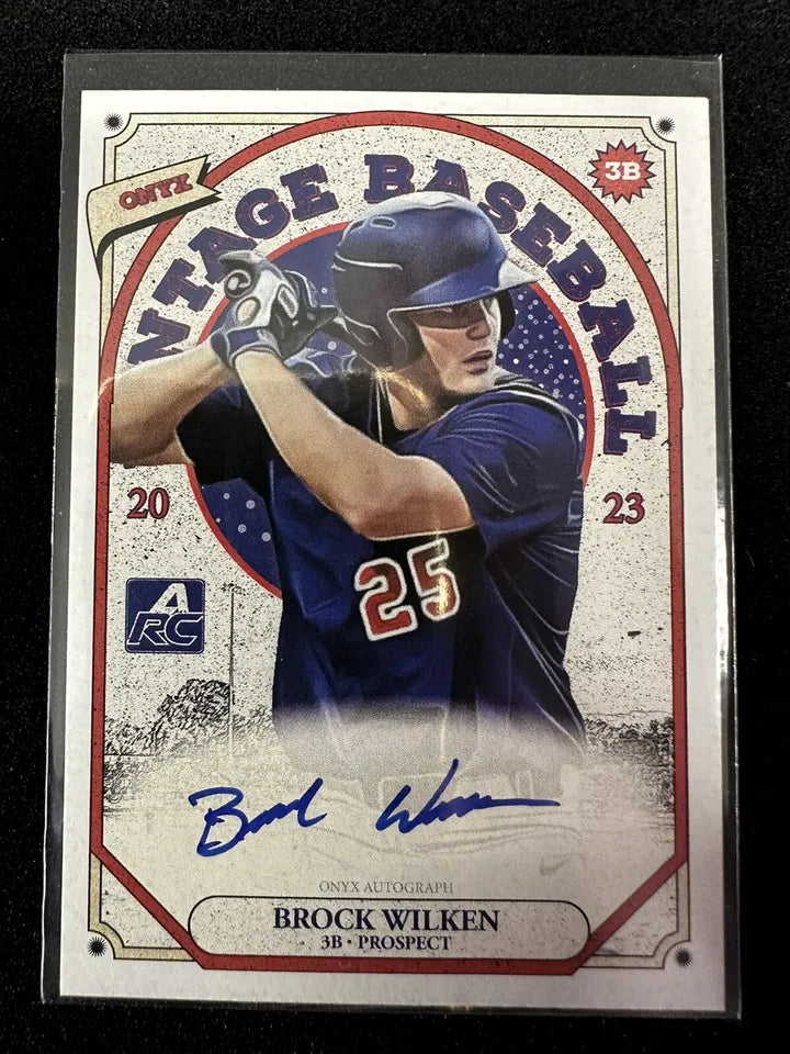 2023 Onyx Vintage Blue Signatures #VABW - Brock Wilken Milwaukee Brewers