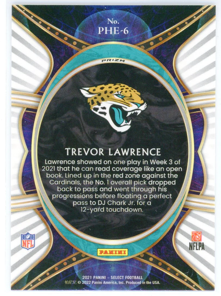 2021 Select Phenomenon Silver Prizm Trevor Lawrence Rc #PHE6 Jaguars