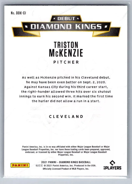 2021 Panini Diamond Kings Debut Triston McKenzie #DDK-CI Cleveland