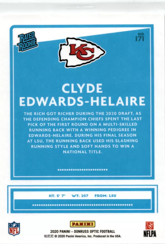 2020 Select Donruss Optic Holo Refractor #171 Clyde Edwards-Helaire