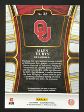 将图片加载到图库查看器,2023 Panini Select Draft Pick Jalen Hurts #32 Sooners