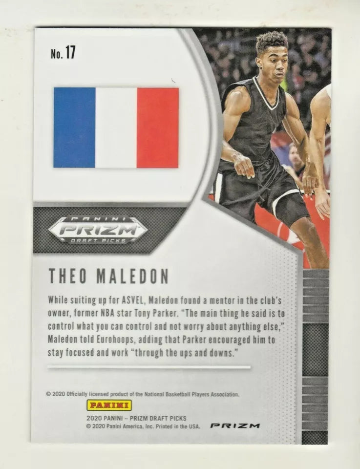 2020 Panini Draft Picks Silver Prizm Rookie Theo Maledon #17 OKC Thunder
