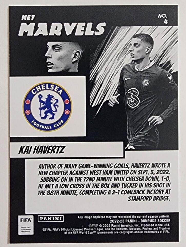 2022-23 Select Donruss Green Net Marvels Kai Havertz #4 Chelsea - walk-of-famesports