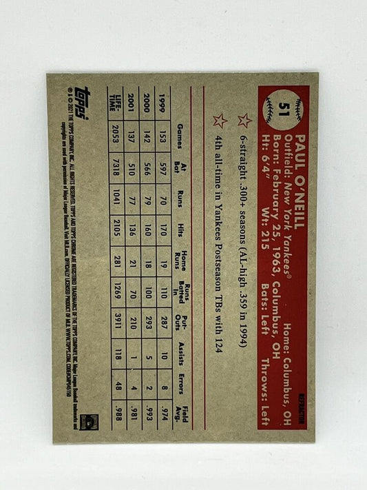 2021 Topps Chrome Platinum Anniversary PAUL O'NEILL Refractor #51 New York Yankees