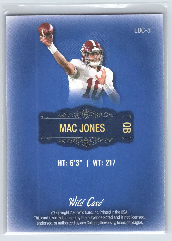 2021 Wild Card Limited Blue #LBC-5 Mac Jones - Alabama Crimson Tide