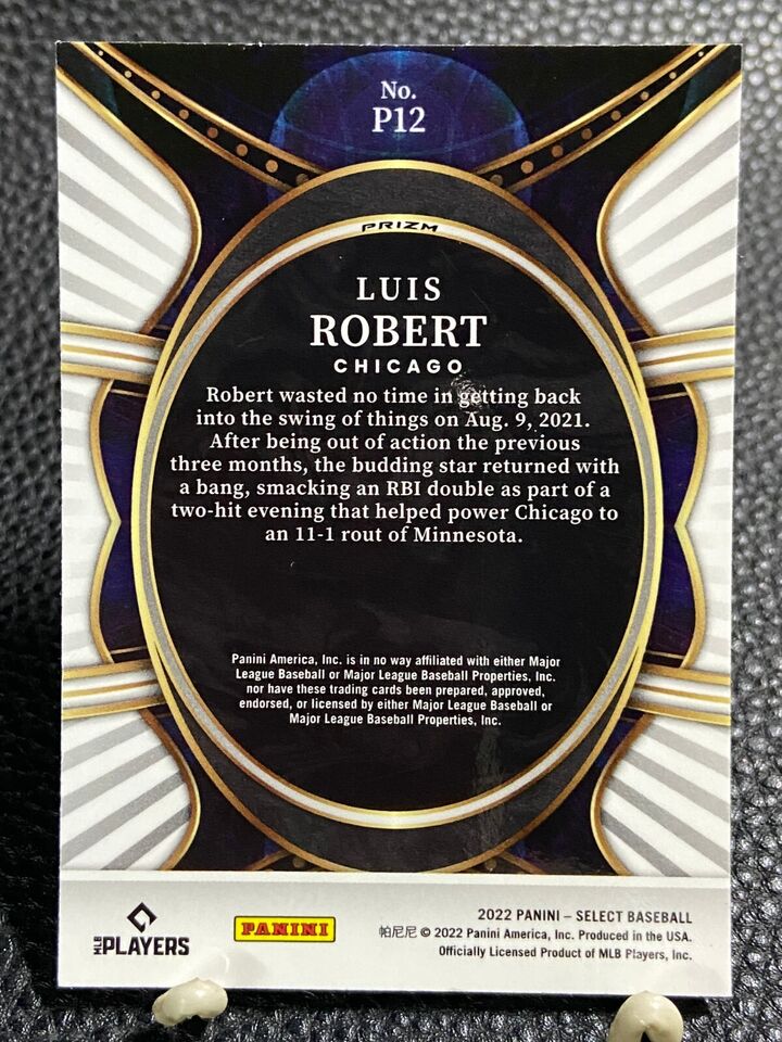 2022 Panini Select #P12 Luis Robert SP Silver Prizm Phenomenon Chicago White Sox