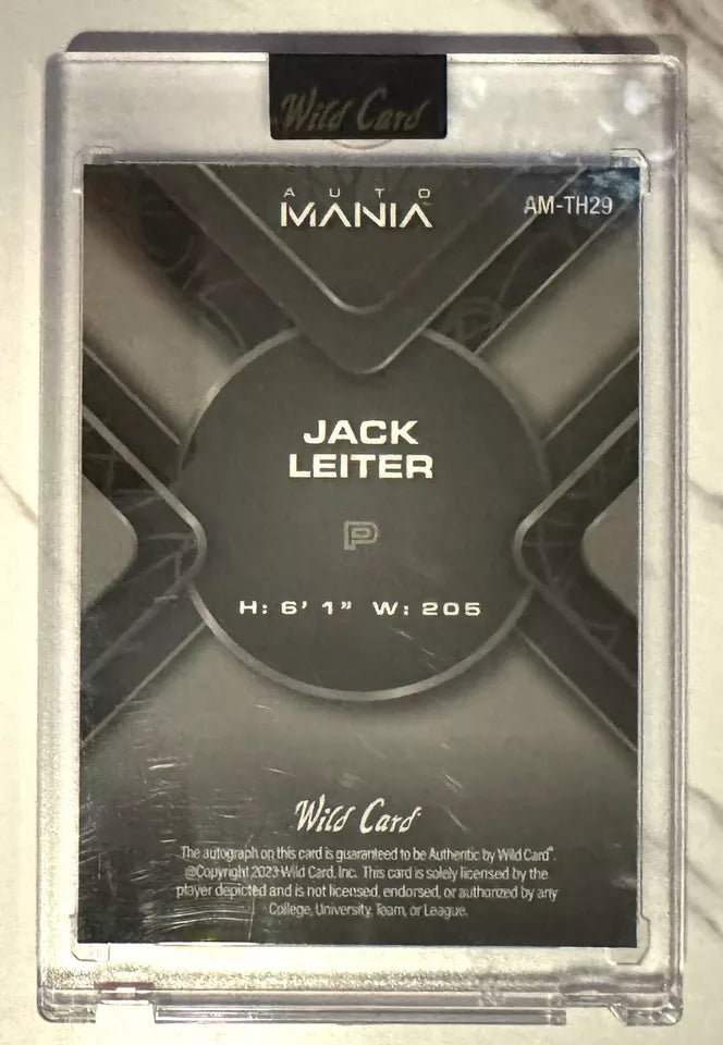 2023 Wild Card Auto Mania 3/3 Jack Leiter #AM-TH29