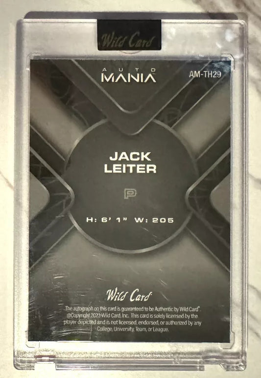 2023 Wild Card Auto Mania 3/3 Jack Leiter #AM-TH29