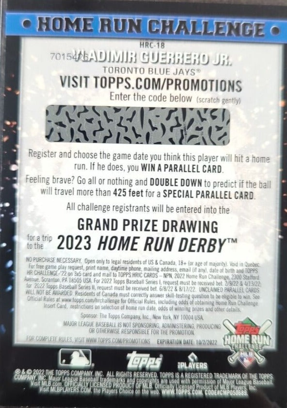 2022 Topps Update Vladimir Guerrero Jr 2022 Pick The Game Home Run Derby