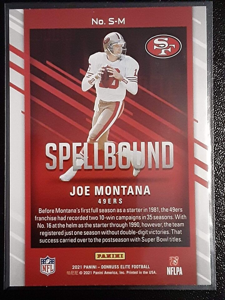 2021 Panini Donruss Elite Joe Montana #S-M San Francisco 49ers