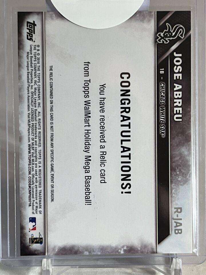 2016 Topps Holiday Game Used Relic Jose Abreu #R-JAB Chicago White Sox