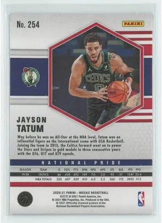 2020 Panini Mosaic Jayson Tatum #254 Boston Celtics