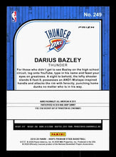 将图片加载到图库查看器,2019-20 Hoops Premium Stock Darius Bazley Rookie Silver Prizm #249 Oklahoma City Thunder