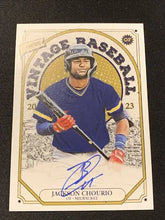 将图片加载到图库查看器,2023 Onyx Vintage Blue Signatures #VAJC Jackson Chourio - Milwaukee Brewers