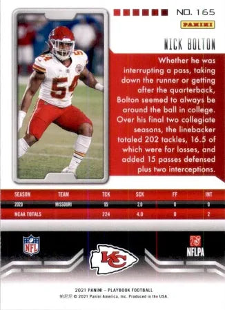 2021 Panini Playbook Nick Bolton #165