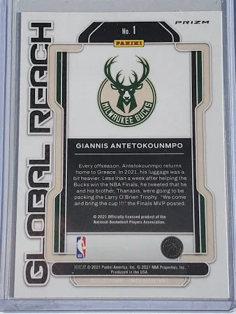 2021-22 Panini Prizm Global Reach #1 Giannis Antetokounmpo