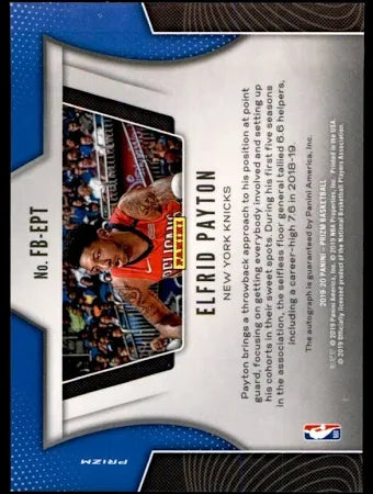 2019-20 Panini Prizm Fast Break Autographs Elfrid Payton Silver Disco Auto #fb-ept