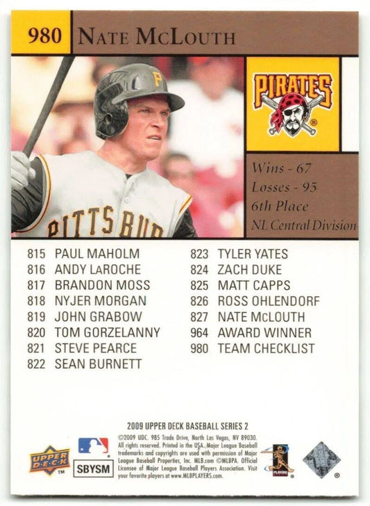 2009 Upper Deck Nate McLouth #827 Pittsburgh Pirates