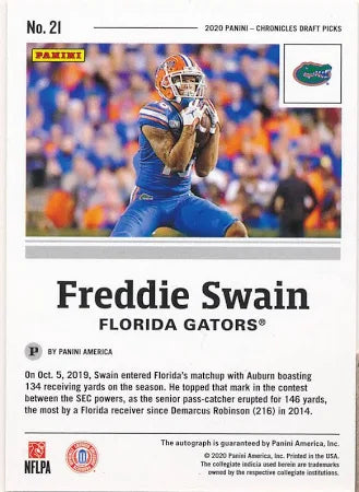 2020 Panini Chronicles Auto Rookie Freddie Swain #21