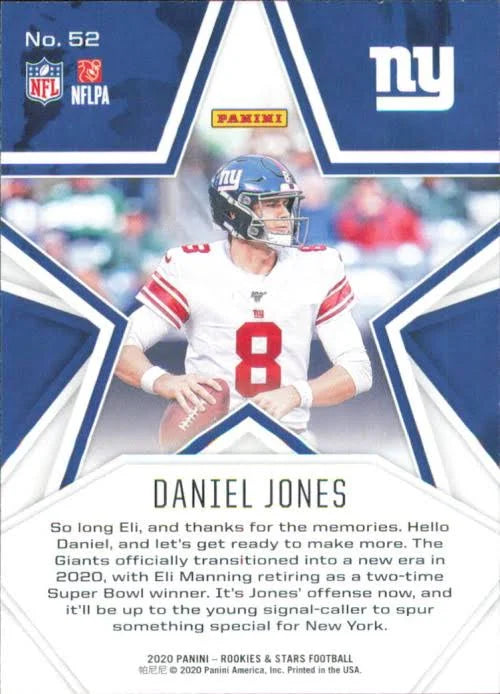 2020 Panini Rookies & Stars Daniel Jones #52 New York Giants