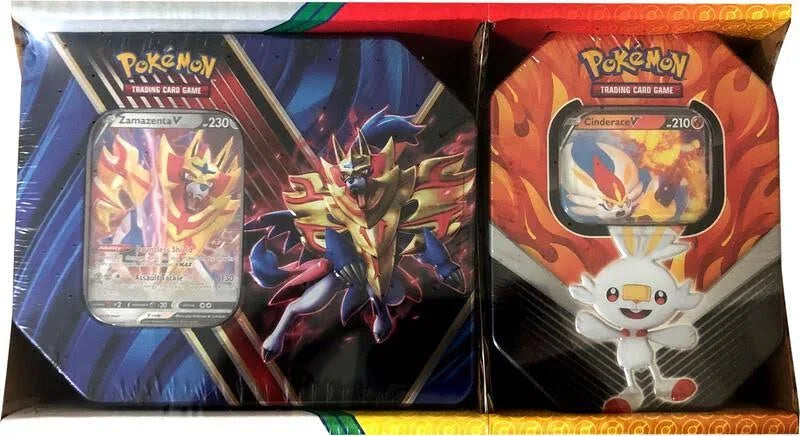 Pokémon TCG Legends of Galar Zamazenta V + Cinderance V Tin 2 Pack