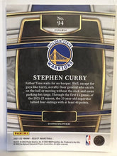 تحميل الصورة إلى عارض المعرض، 2021-22 Panini Select Stephen Curry Blue Prizm #94 Golden State Warriors