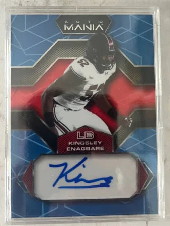 2022 Wild Card Auto Mania Blue Mirror Kingsley Enagbare RC #AM-H11 Green Bay Packers