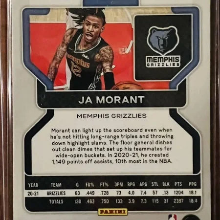 2021-22 Panini Prizm Cracked Ice Ja Morant #194 Memphis Grizzlies