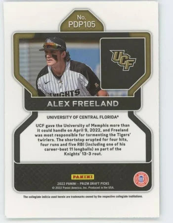 2022 Panini Prizm Draft Pick Alex Freeland #105 UCF Knights