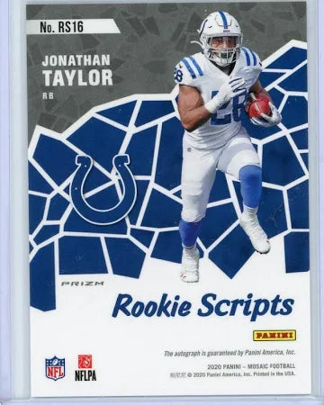 2022 Panini Mosaic Rookies Scripts Jonathan Taylor #RS16 Colts