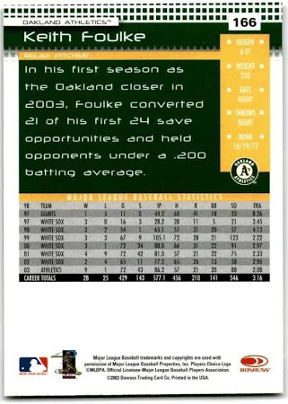 2004 Donruss Keith Foulke #166 Oakland Athletics