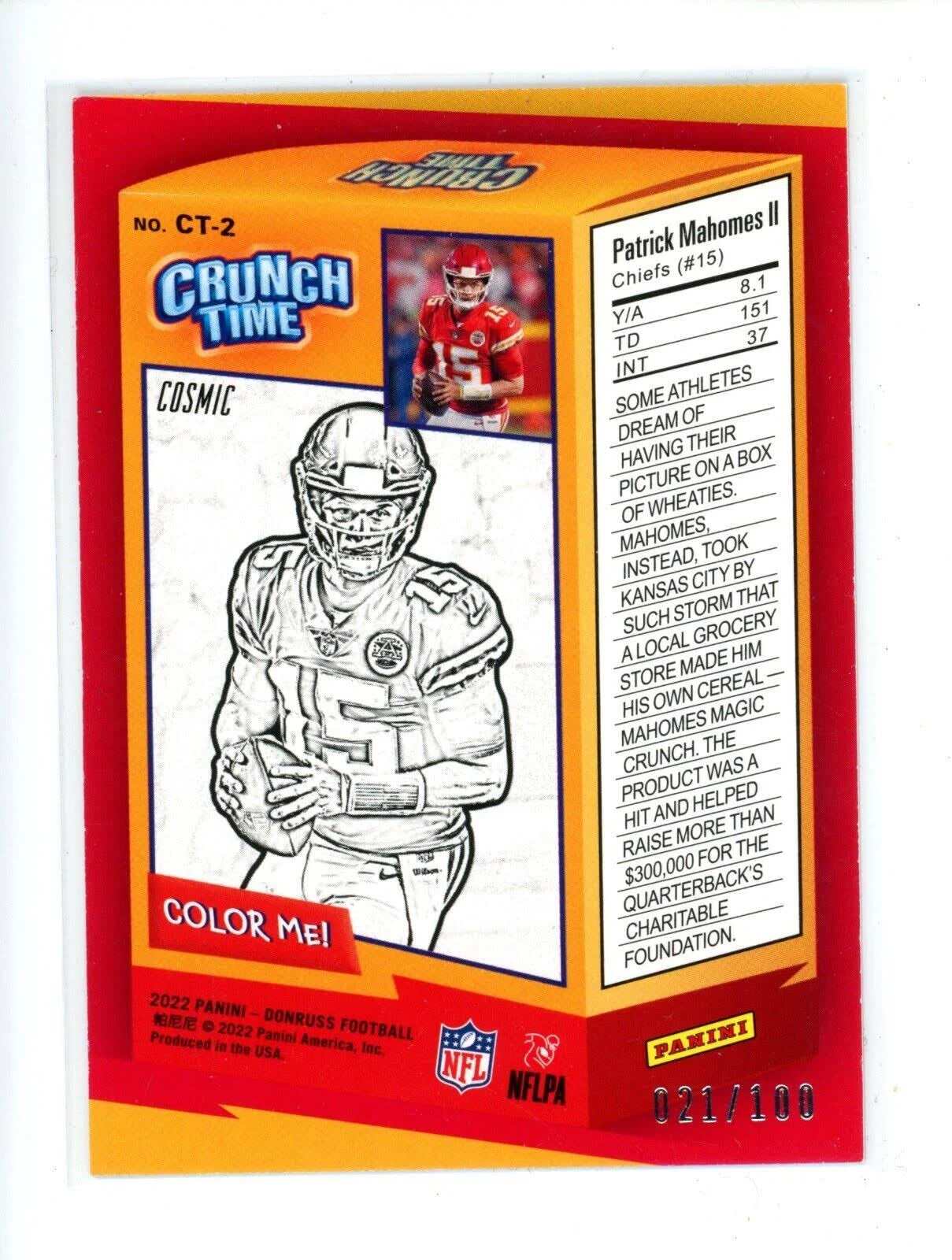 PATRICK MAHOMES CRUNCH TIME - 2022 Panini Donruss - Crunch Time #CT-2